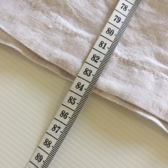 JONES NEW YORK linen womens L long line draw string jacket oatmeal gold tone NEW - Picture 12 of 16